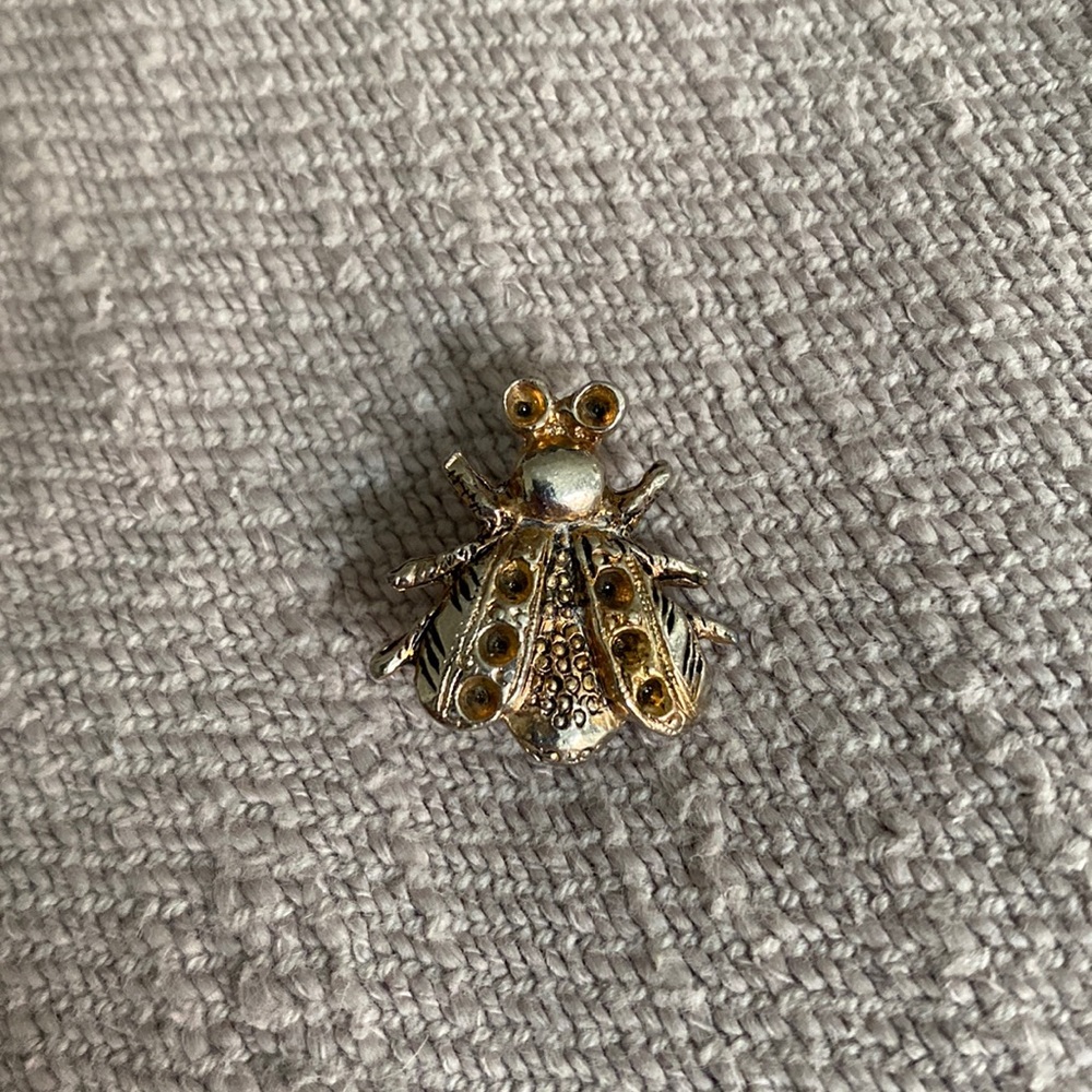 Vintage AJC Signed Gold Silver Bumble Bee Pin Brooch